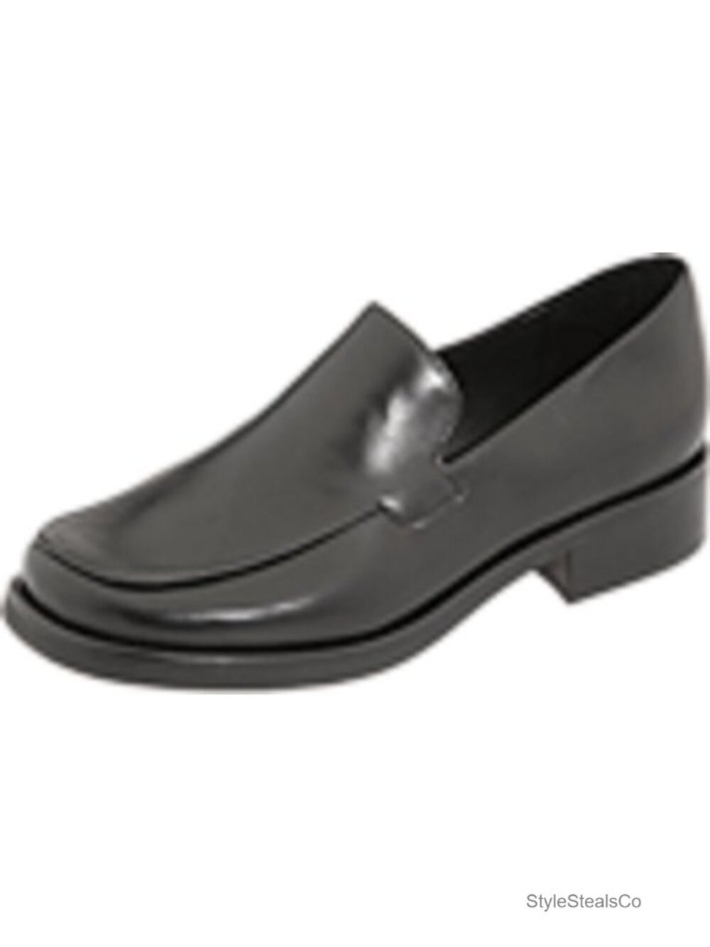 Faux Leather Slip-On Loafer Dressy Fisherman Hybrid Block Heel